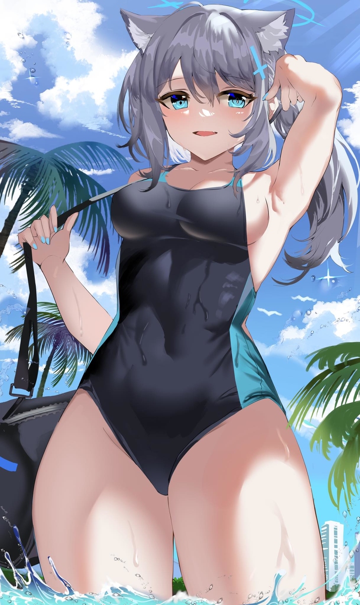 This is a pixiv picture whose title is 水着シロコ.