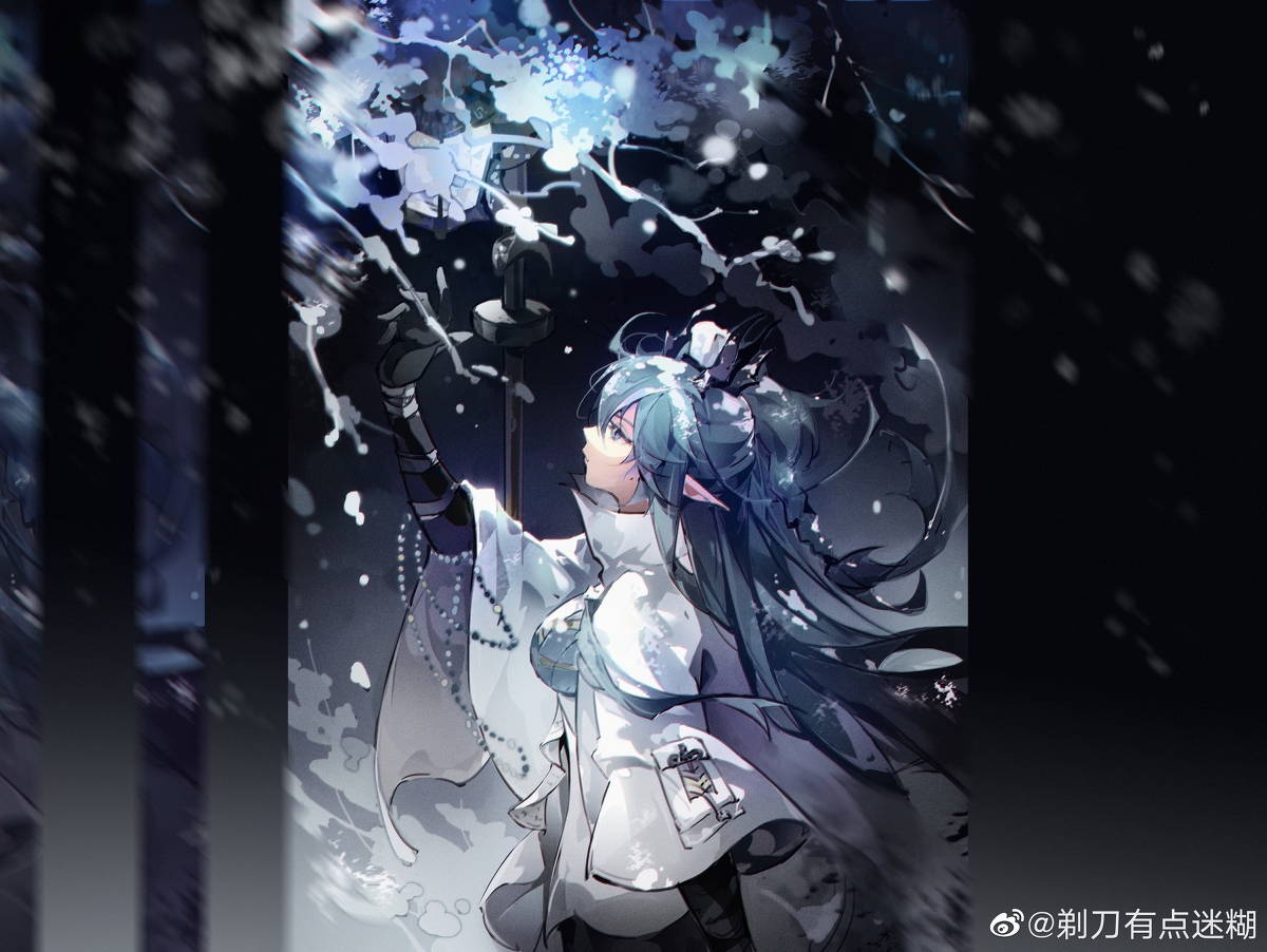 This is a pixiv picture whose title is 画了明日方舟令/发如雪 花千树.