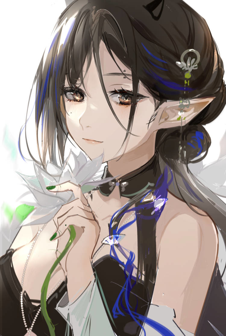This is a pixiv picture whose title is 夜半.