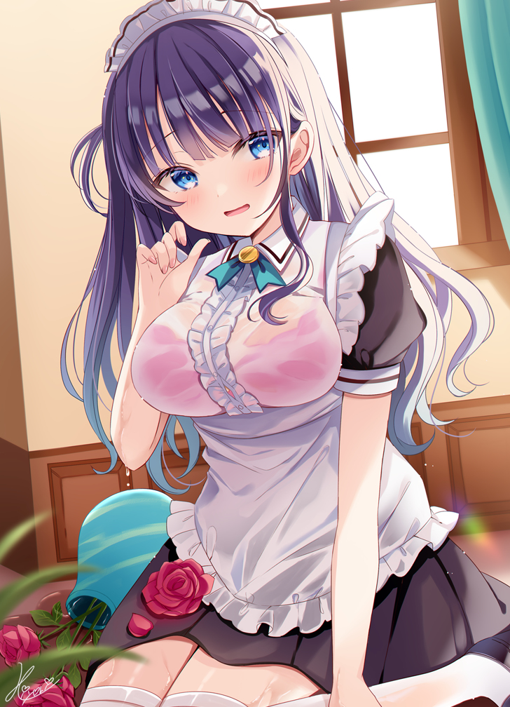 This is a pixiv picture whose title is うぅ…びしょびしょです….