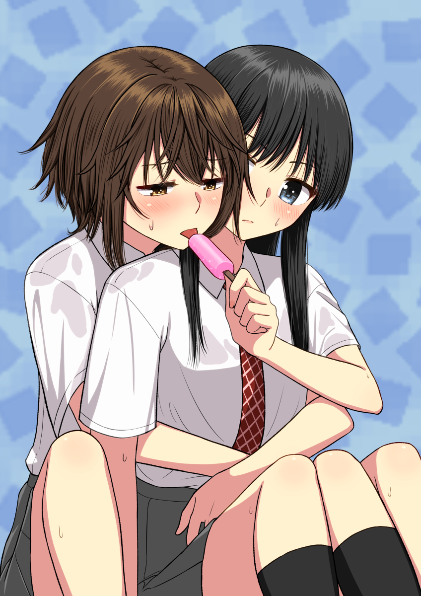 This is a pixiv picture whose title is 【創作百合】.