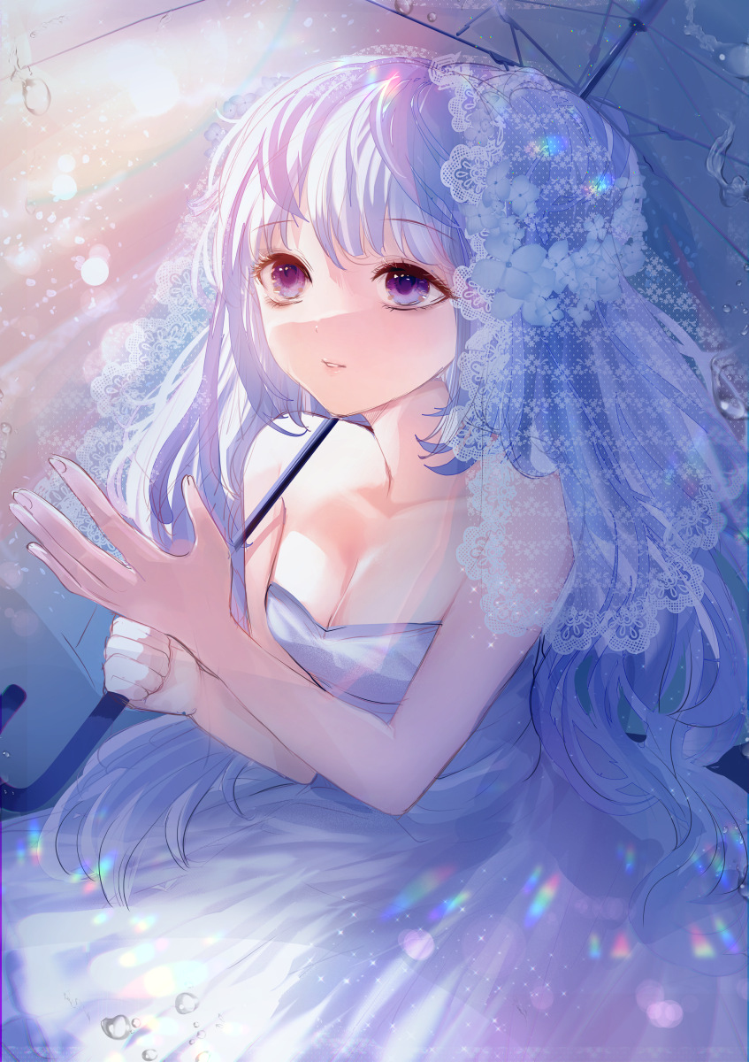 This is a pixiv picture whose title is 雨上がりの花嫁.