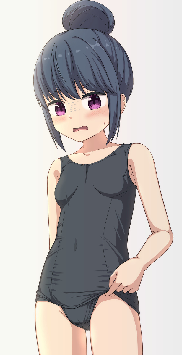 This is a pixiv picture whose title is 志摩リンにスク水を着てグイッてシてもらいました.
