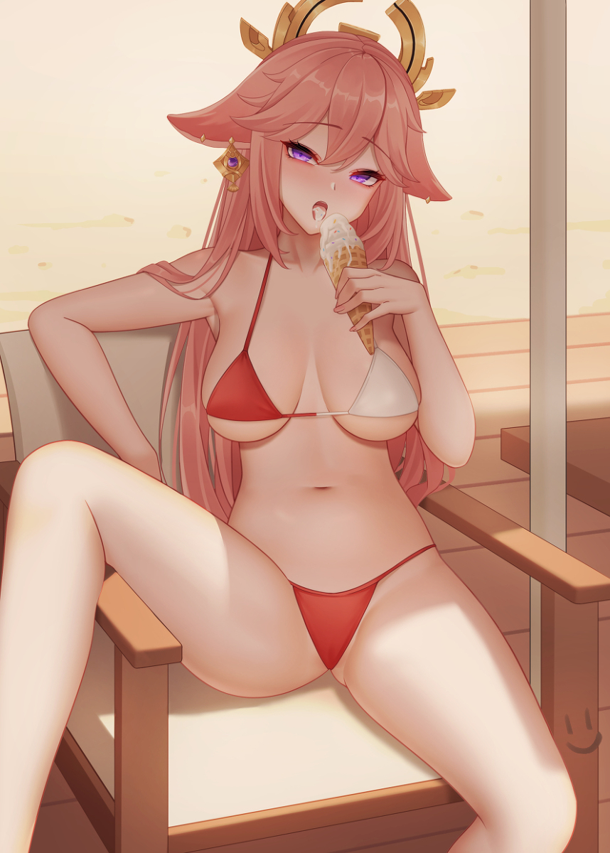 This is a pixiv picture whose title is 八重神子.