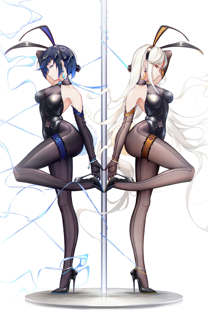 This is a pixiv picture whose title is 夜兰凝光兔女郎.