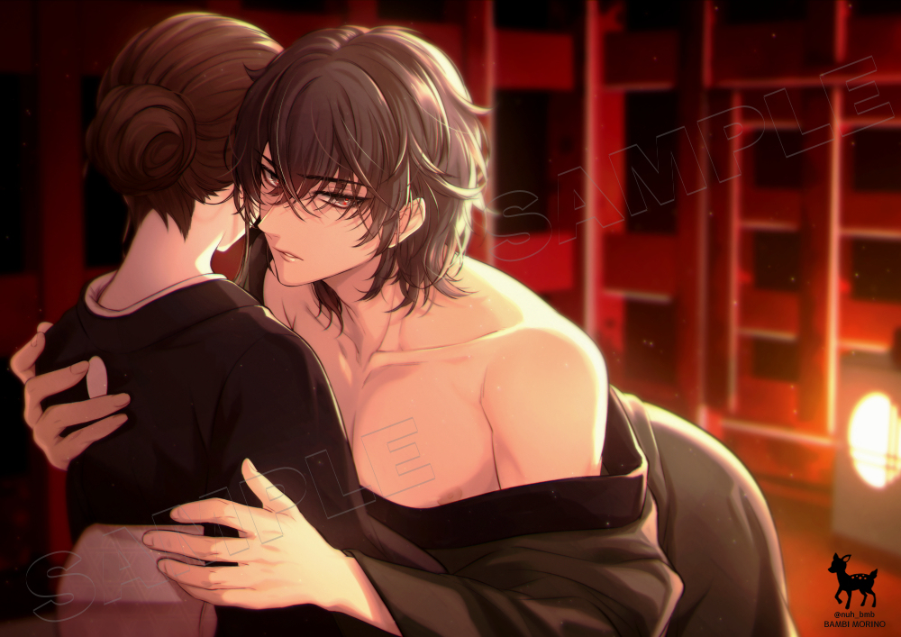 This is a pixiv picture whose title is 【R18】死んだ旦那の弟と【音声作品】.