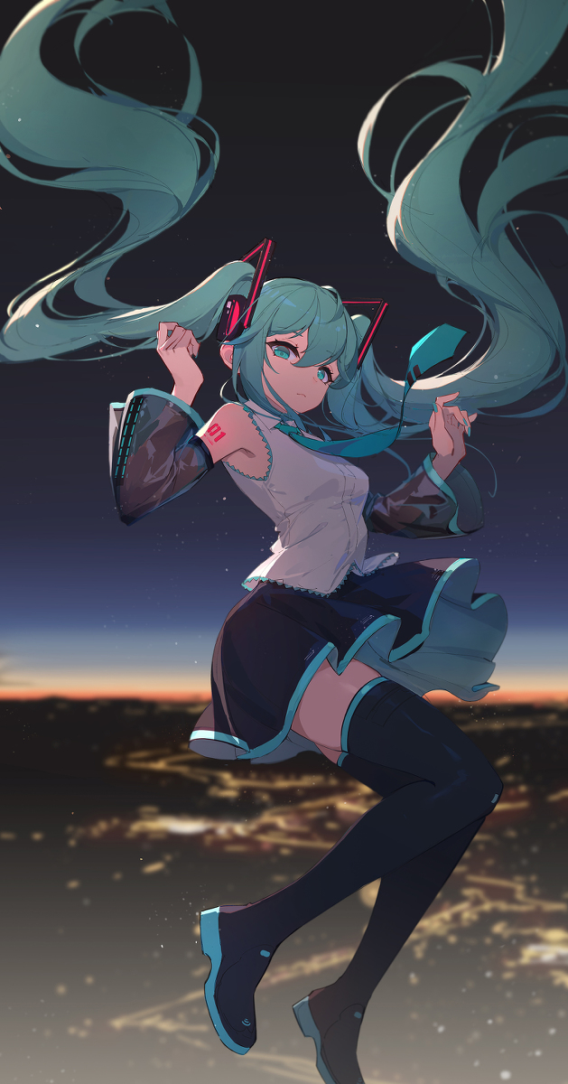 This is a pixiv picture whose title is 初音未来.