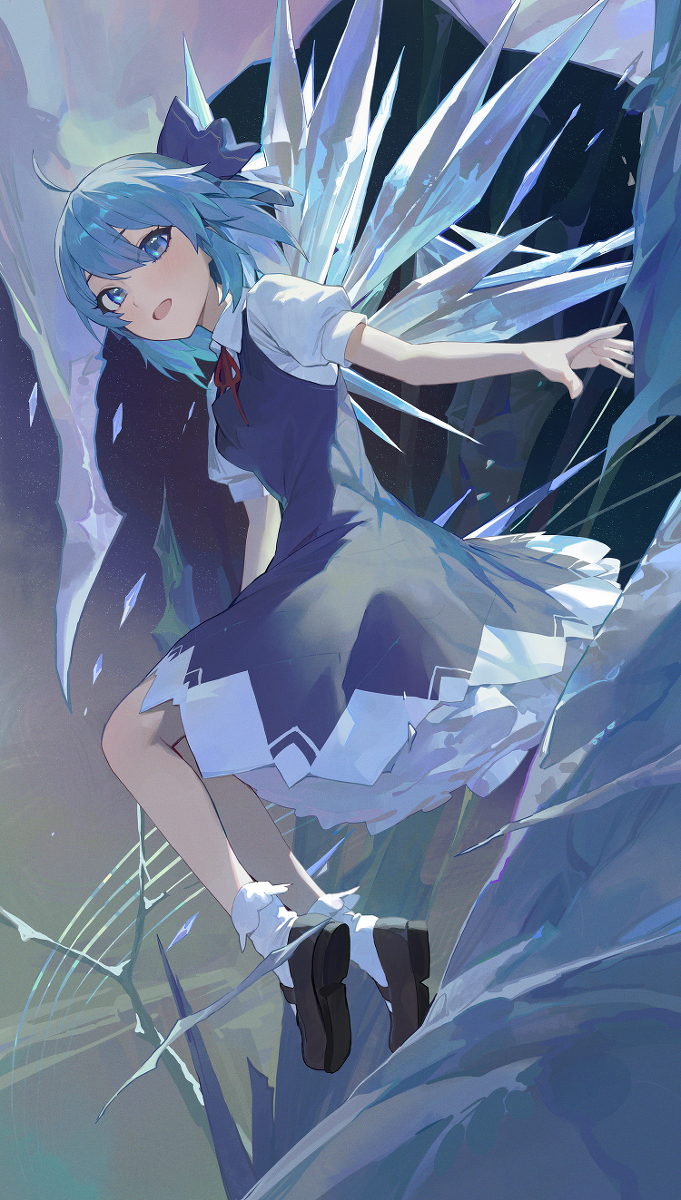 This is a pixiv picture whose title is 77日目,チルノ.