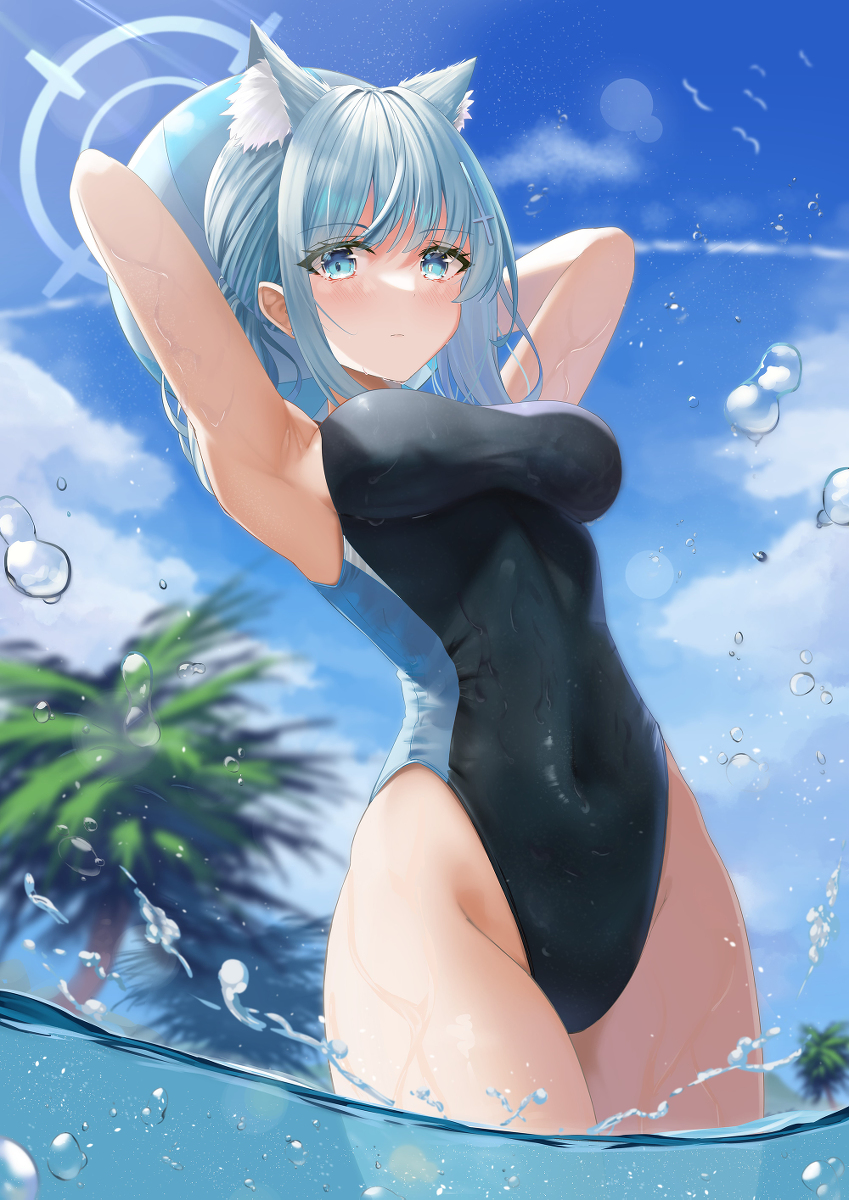 This is a pixiv picture whose title is 水着シロコ.