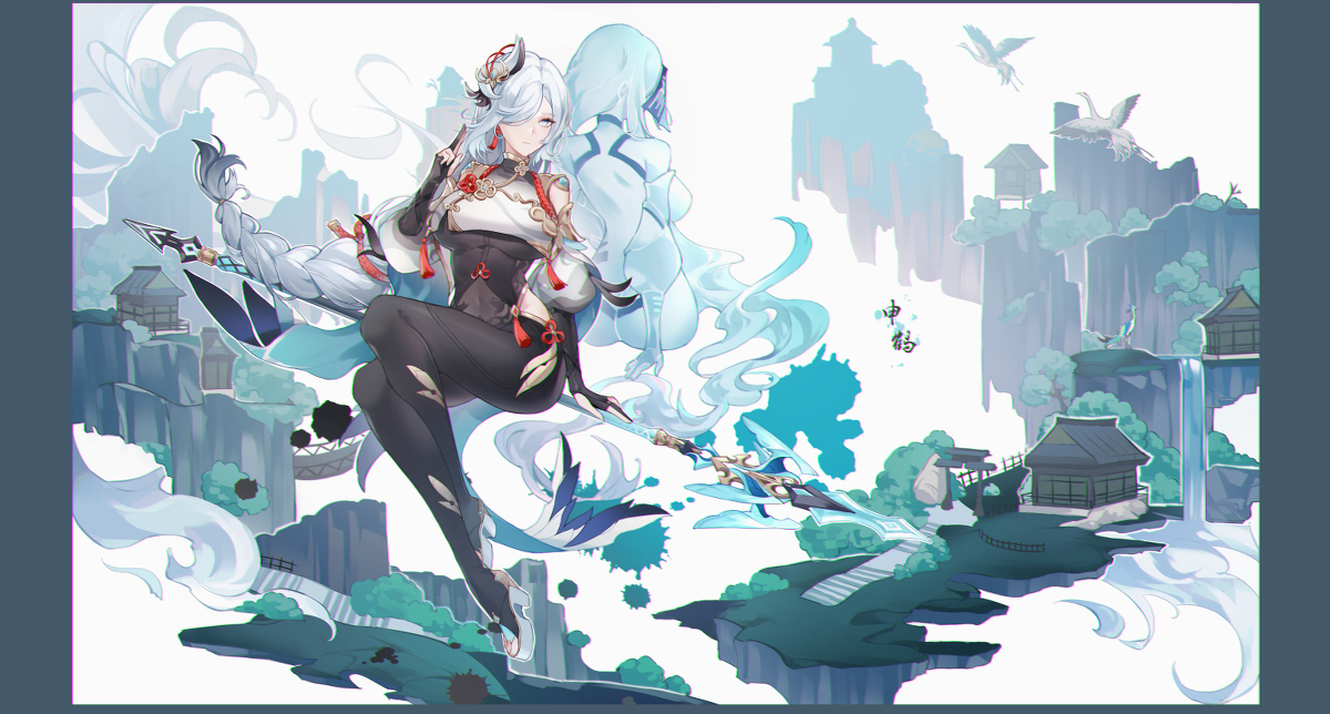 This is a pixiv picture whose title is 申鹤.