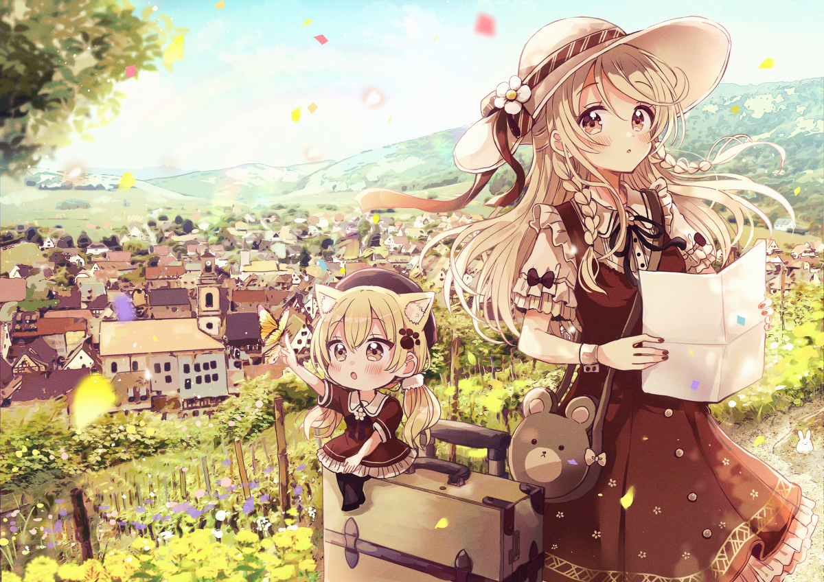 This is a pixiv picture whose title is お嬢様と新しい街.