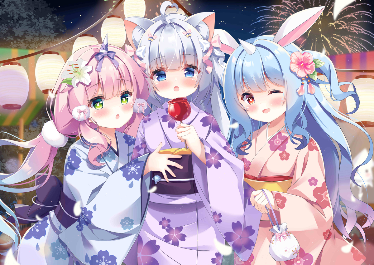 This is a pixiv picture whose title is 祭典的少女.