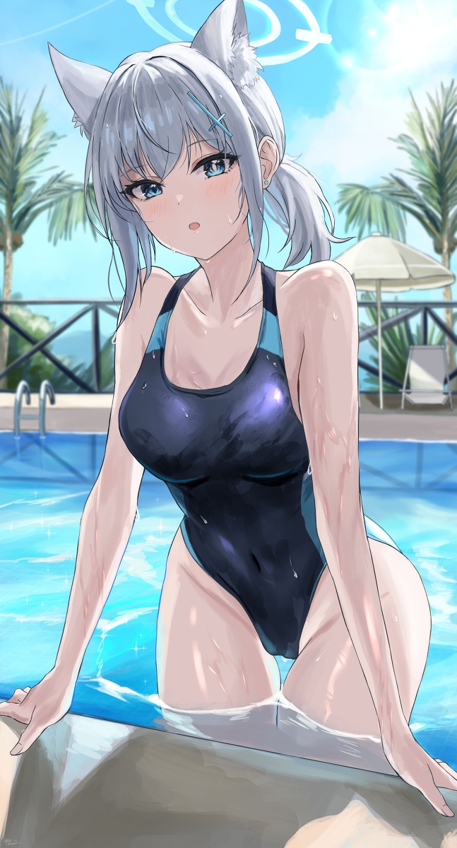 This is a pixiv picture whose title is 水着シロコ.