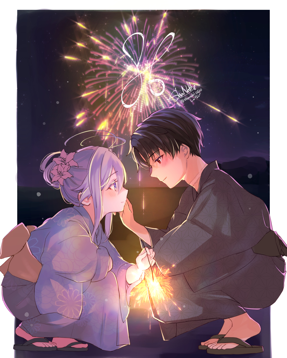 This is a pixiv picture whose title is 花火🎆らくがき.