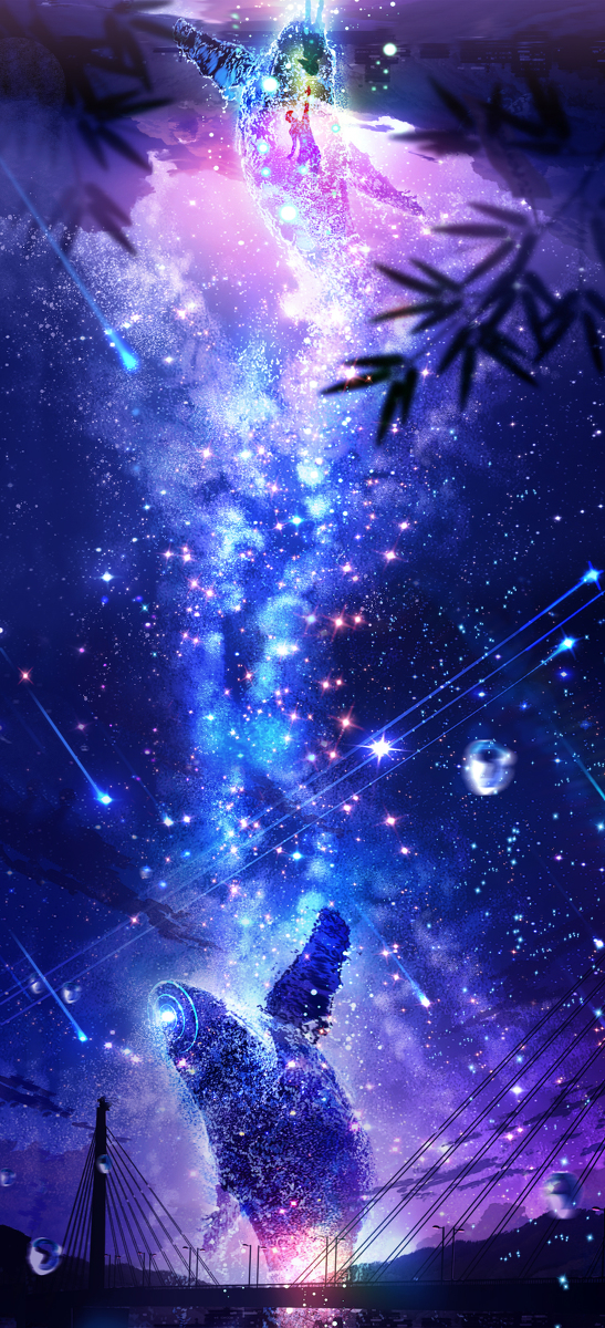 This is a pixiv picture whose title is 時をかける鯨『天の川に願いを🎋』 タップ推奨.