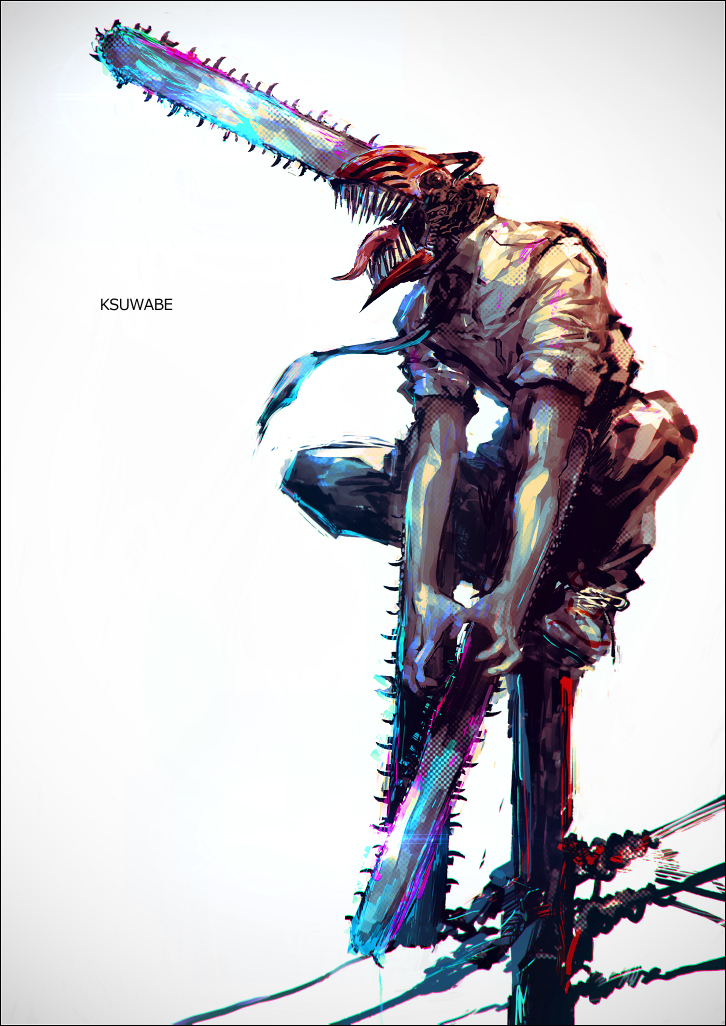 This is a pixiv picture whose title is チェンソーマン.