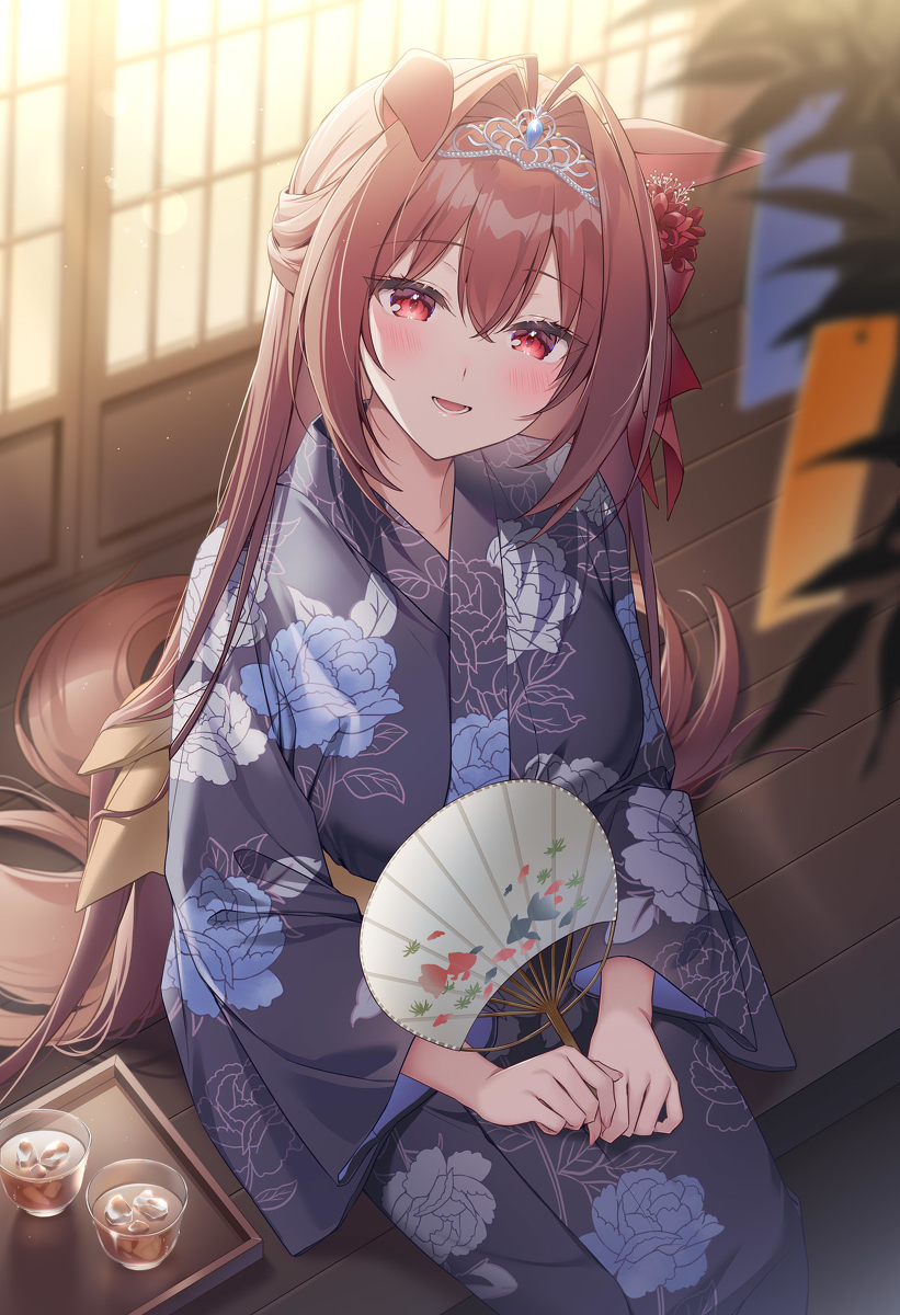 This is a pixiv picture whose title is 浴衣×ダイワスカーレット.