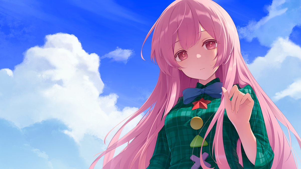 This is a pixiv picture whose title is 膝枕こころ.