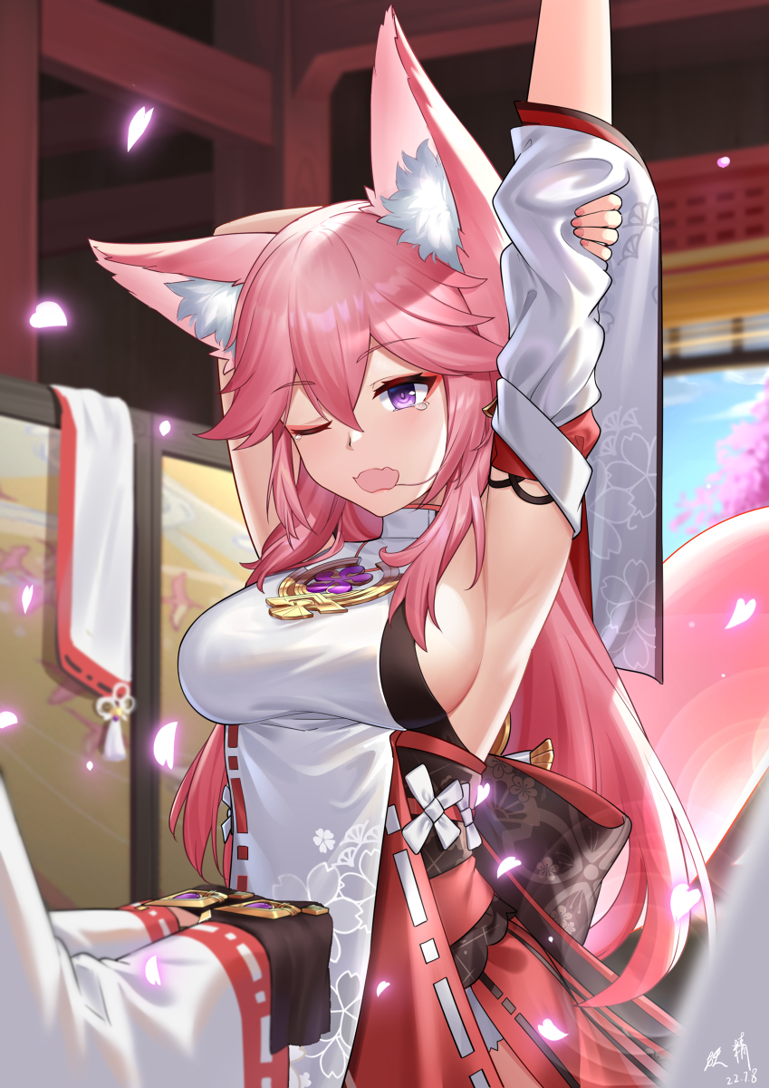 This is a pixiv picture whose title is 八重.