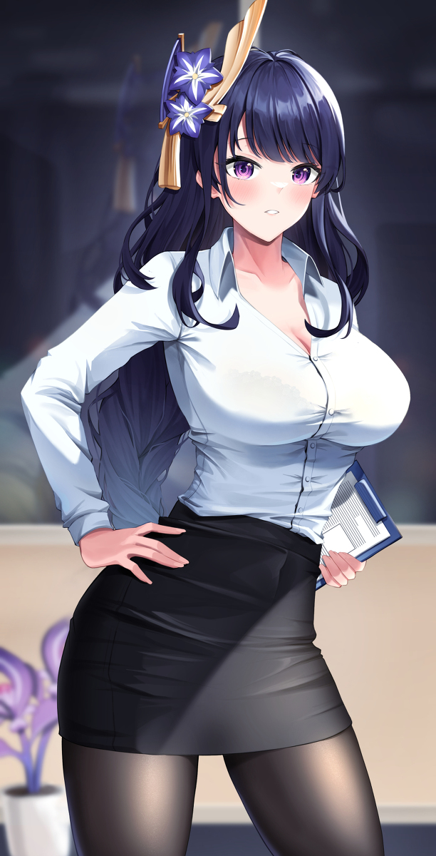This is a pixiv picture whose title is 雷電将軍.
