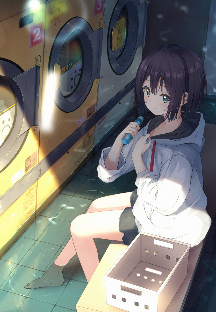 This is a pixiv picture whose title is 水没コインランドリー.