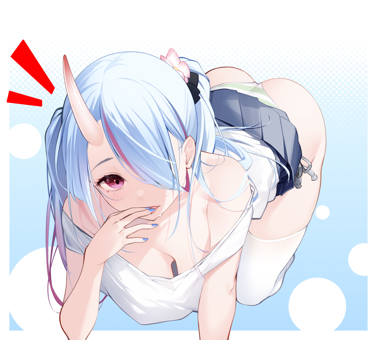 This is a pixiv picture whose title is 鬼っ娘.