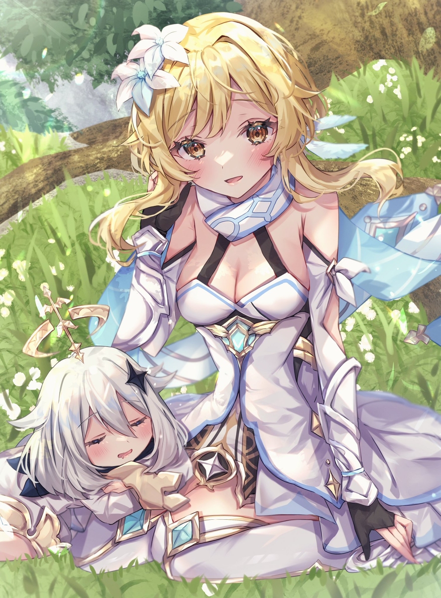 This is a pixiv picture whose title is 蛍とパイモン！.