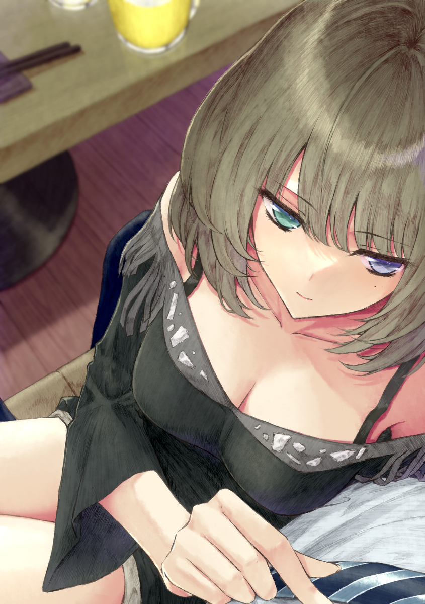 This is a pixiv picture whose title is Pのひざに座る高垣楓さん.