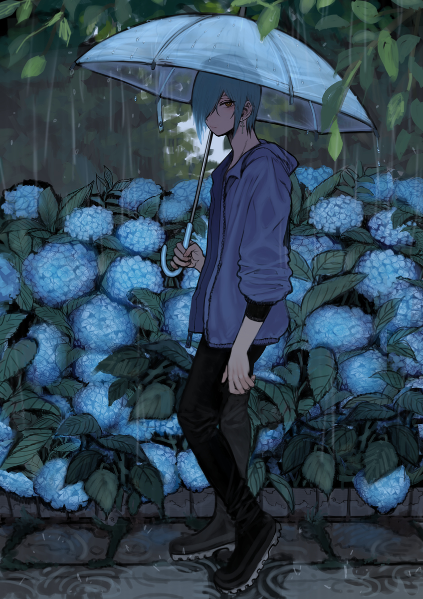 This is a pixiv picture whose title is 梅雨.
