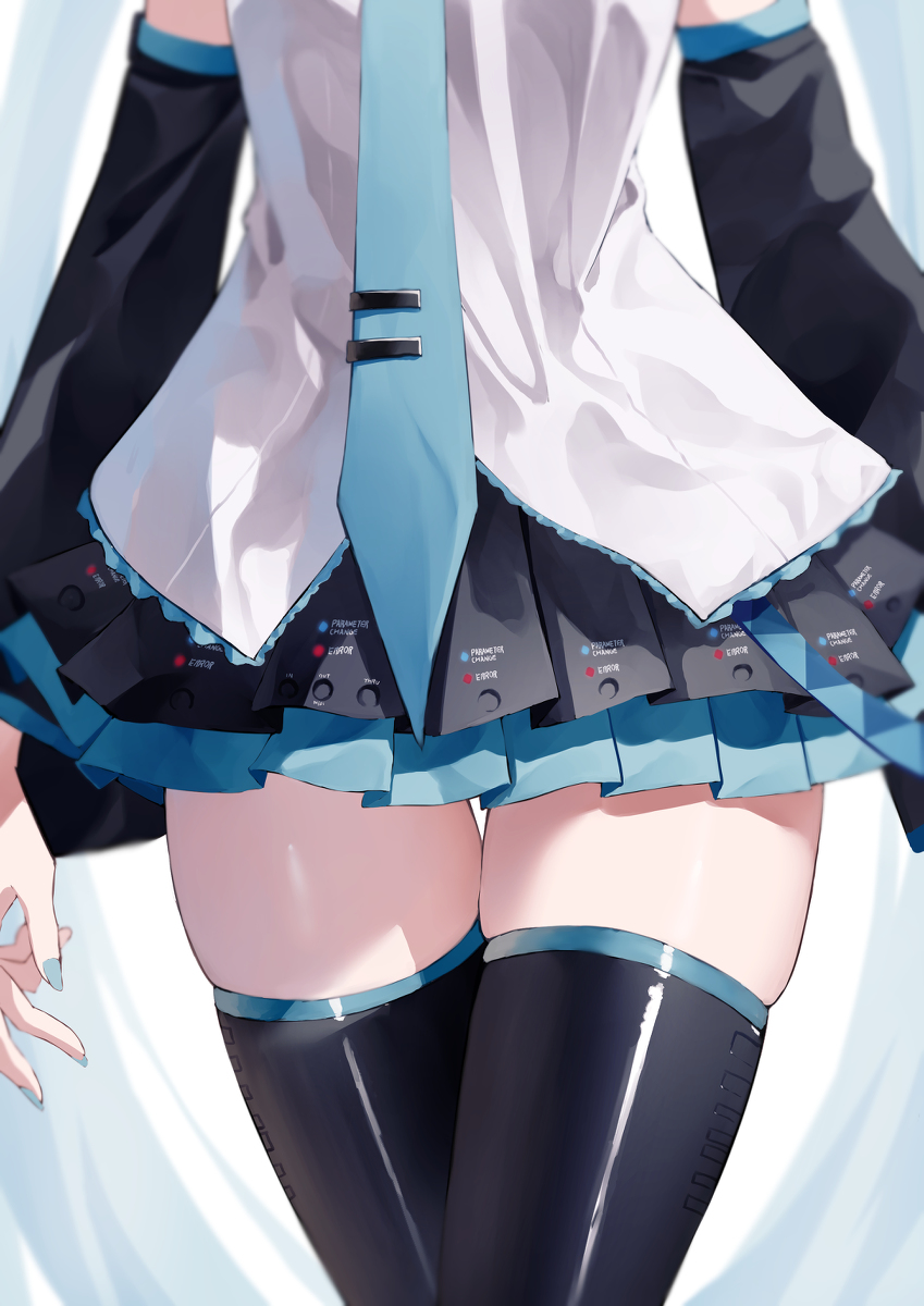 This is a pixiv picture whose title is ミクちゃんのふともも.