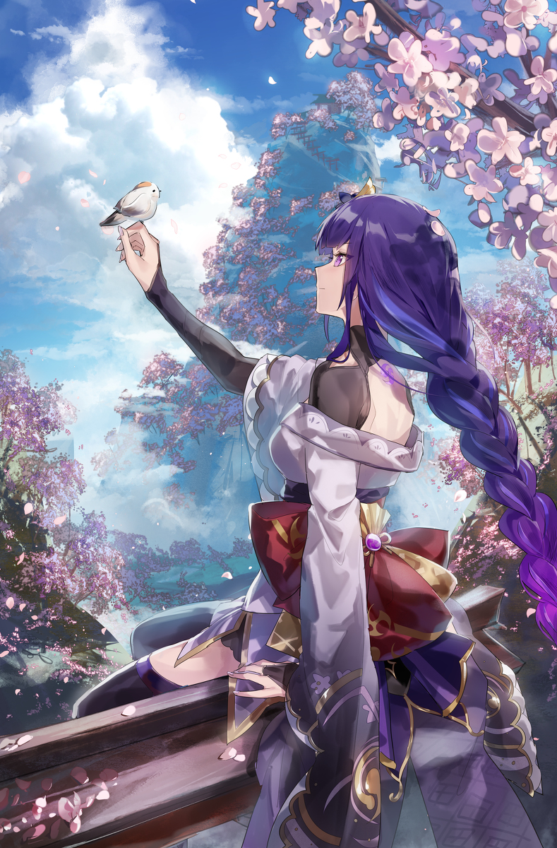 This is a pixiv picture whose title is 雷電将軍.