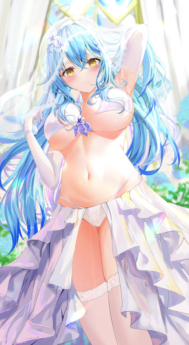 This is a pixiv picture whose title is ウェディング水着ラミィ.