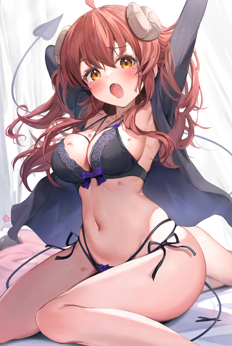 This is a pixiv picture whose title is お寝坊まぞく.