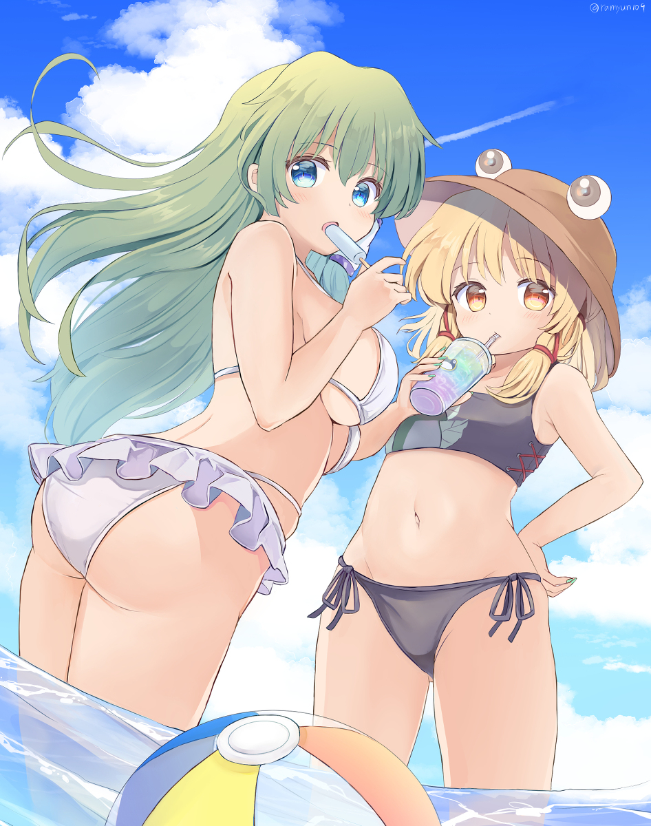 This is a pixiv picture whose title is 夏のすわさな.