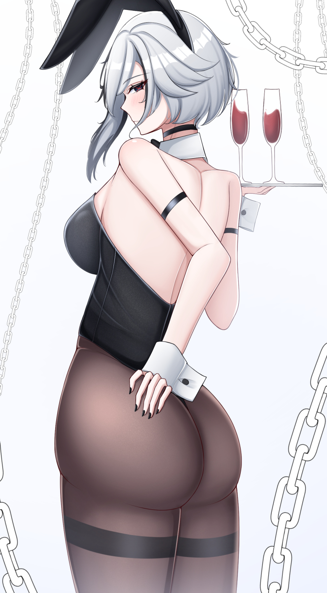 This is a pixiv picture whose title is 🐰Arlecchino🐰.