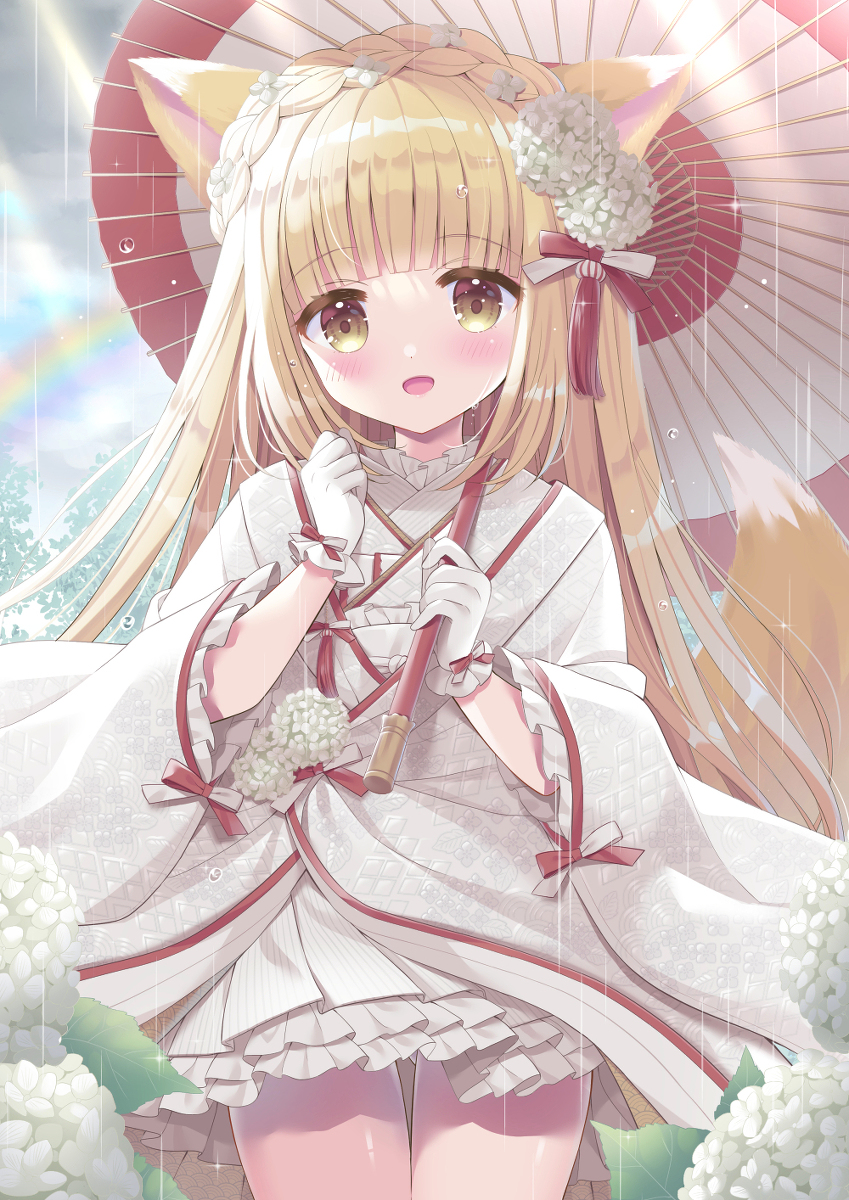 This is a pixiv picture whose title is 狐の嫁入り.