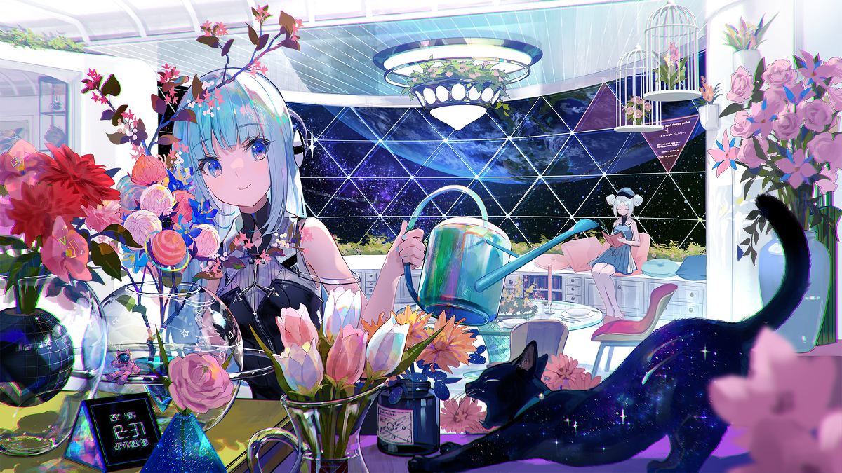 This is a pixiv picture whose title is 宇宙マンション.