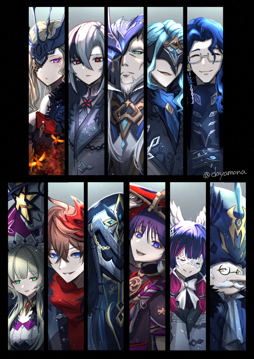 This is a pixiv picture whose title is 11人の執行官.