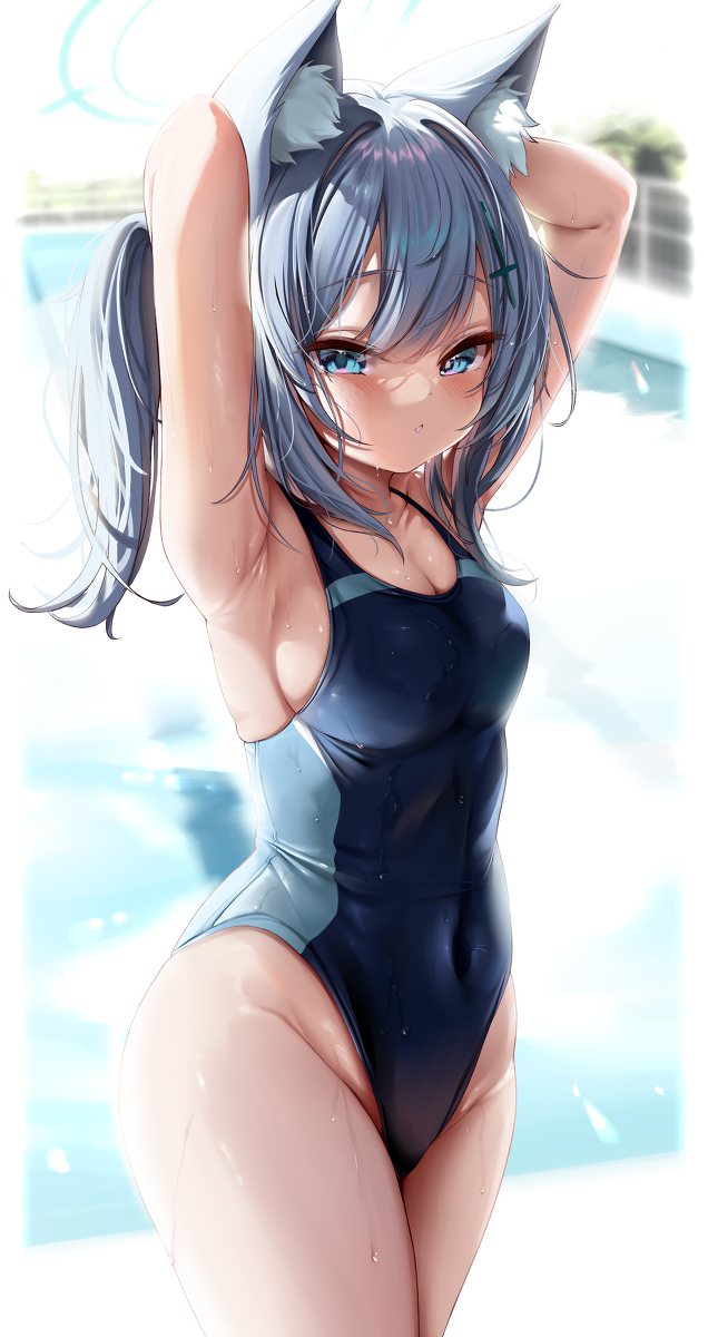 This is a pixiv picture whose title is 水着シロコ.
