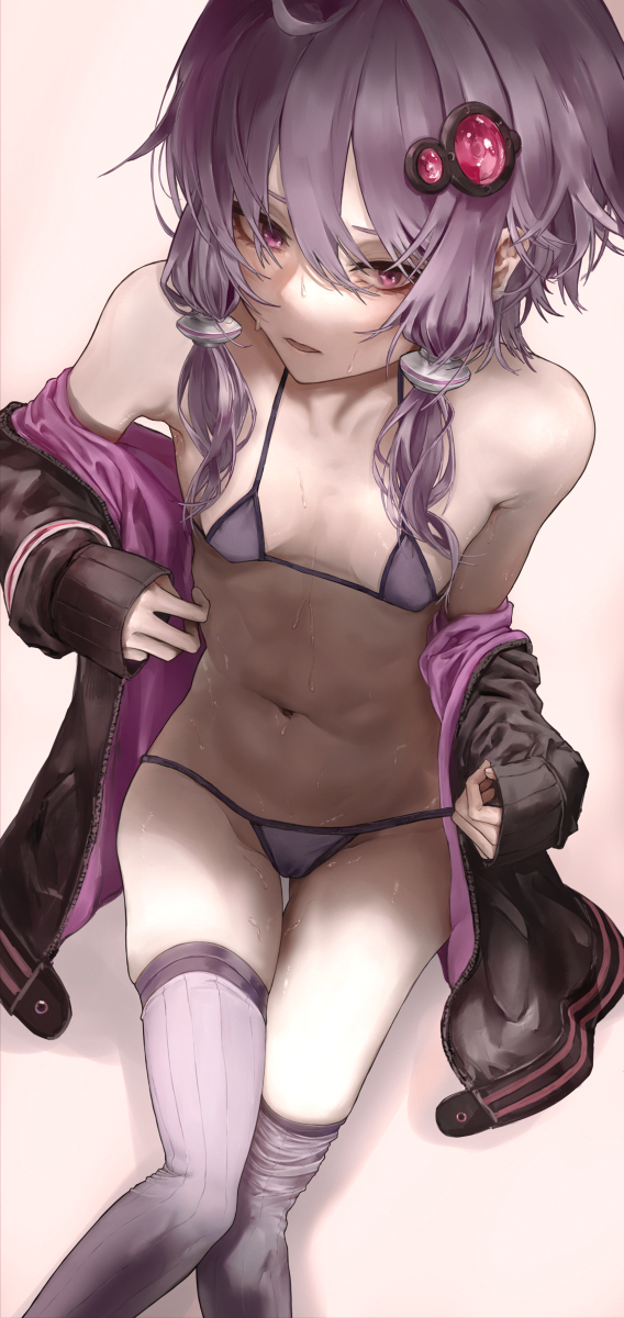 This is a pixiv picture whose title is 水着パーカーゆかりさん.