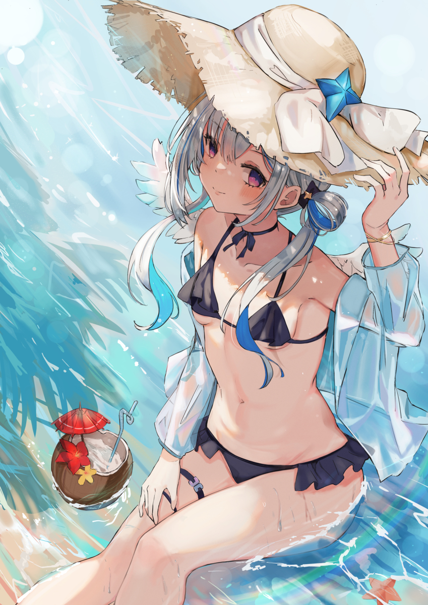 This is a pixiv picture whose title is 水着かなたん.