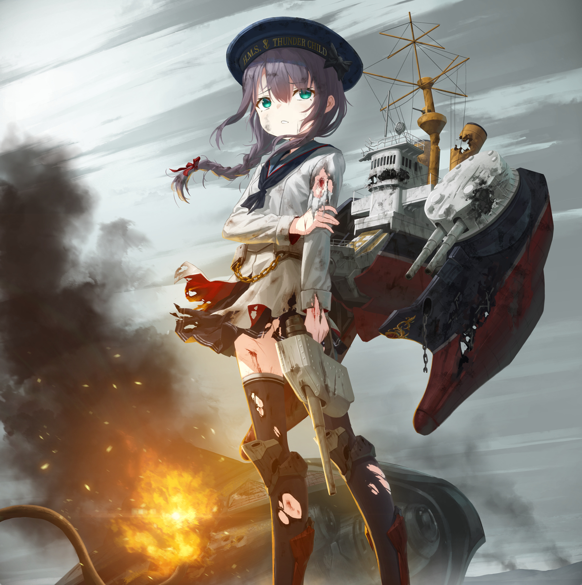 This is a pixiv picture whose title is HMS サンダーチャイルド 【Thunder Child】.