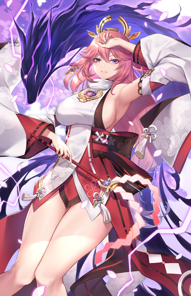 This is a pixiv picture whose title is 八重神子.