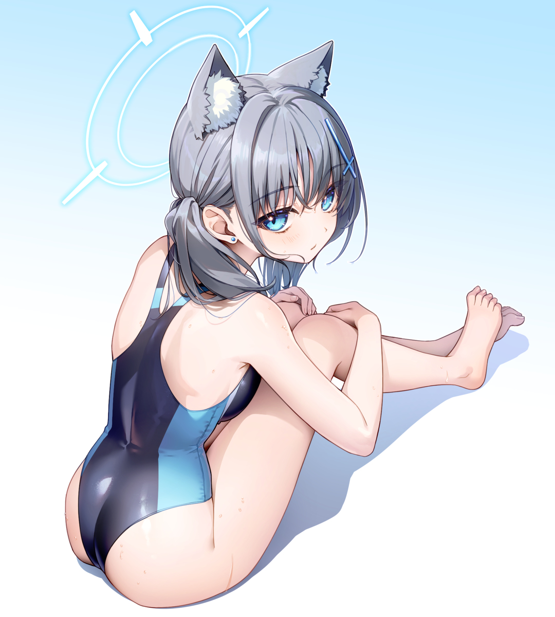 This is a pixiv picture whose title is 水着シロコ⛱️.