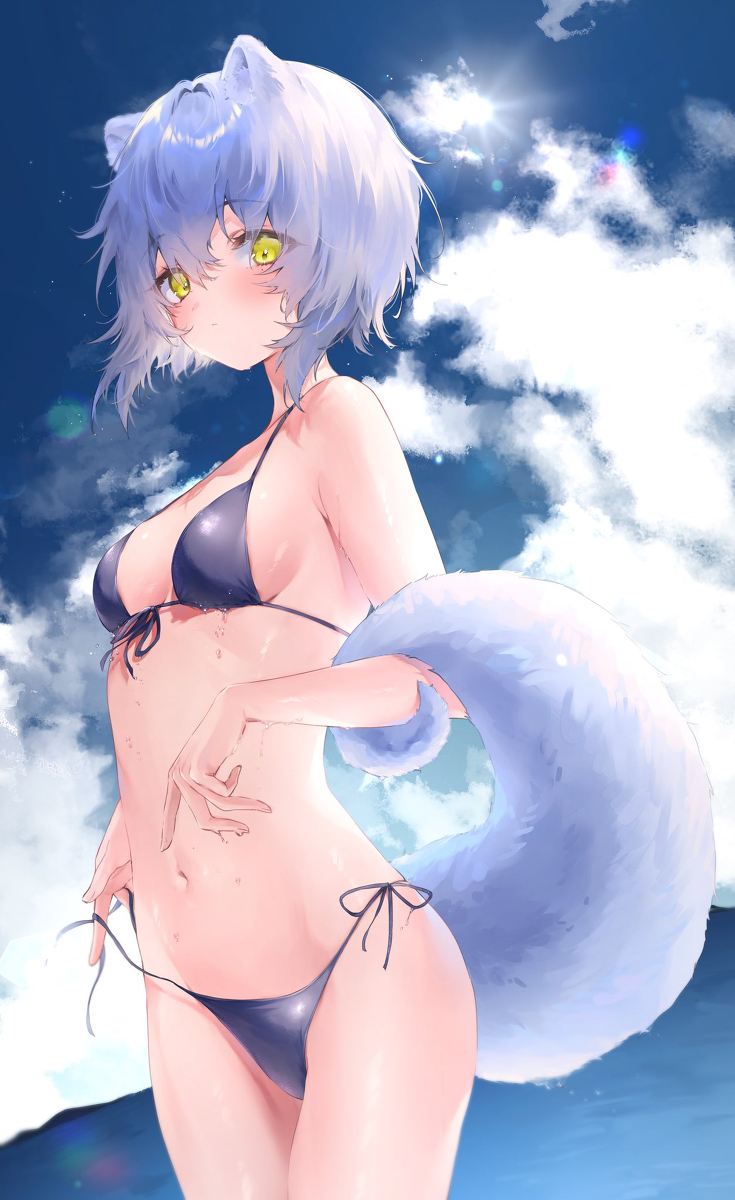 This is a pixiv picture whose title is 白狐ちゃん.