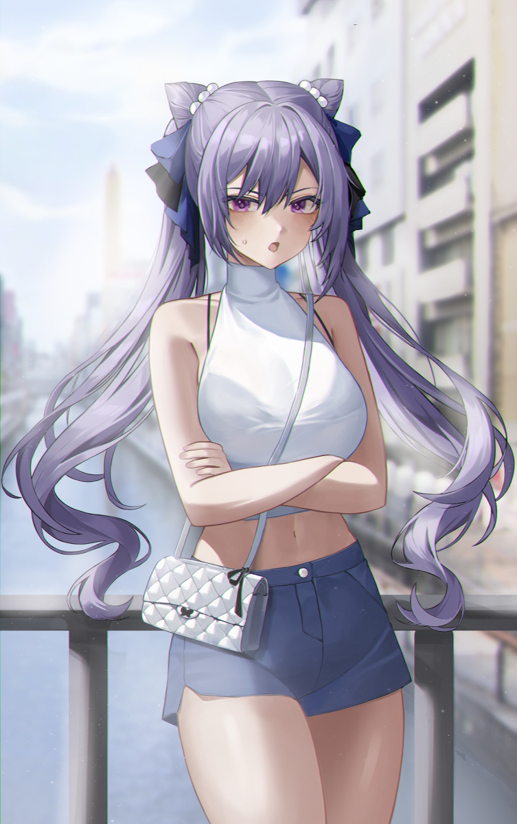 This is a pixiv picture whose title is 刻晴.