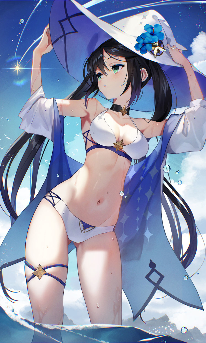 This is a pixiv picture whose title is 白モナ.