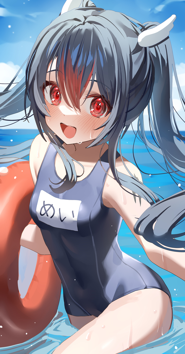 This is a pixiv picture whose title is スク水めいちゃん.