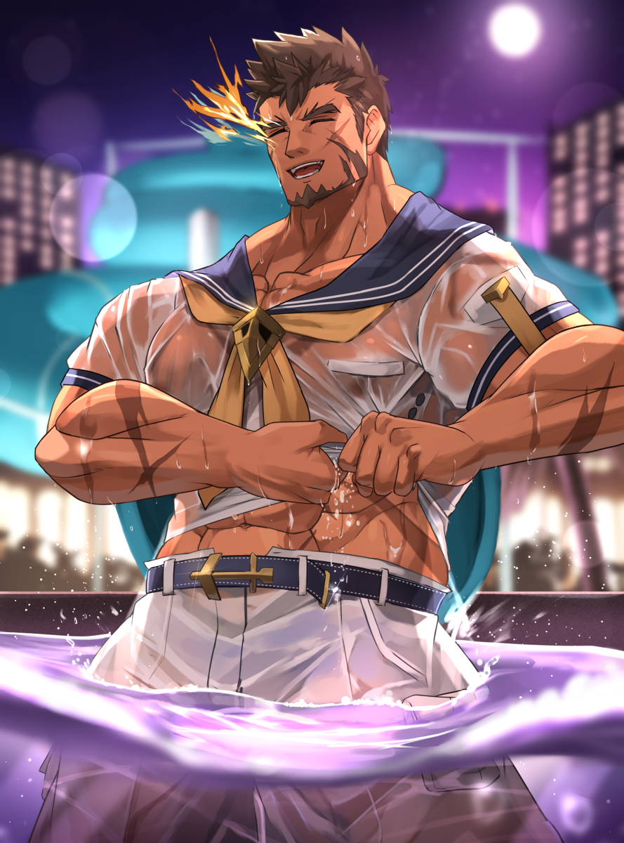 This is a pixiv picture whose title is 水着ヘラクレス.
