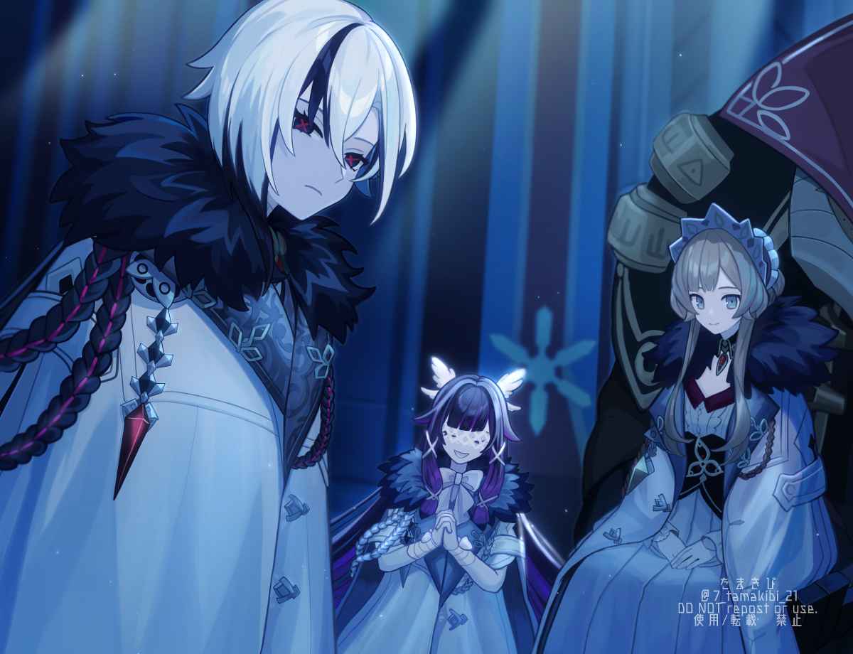This is a pixiv picture whose title is ファトゥスの気になる三人.